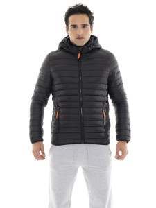 Kurtka puchowa z nylon z kaptur na co dzień