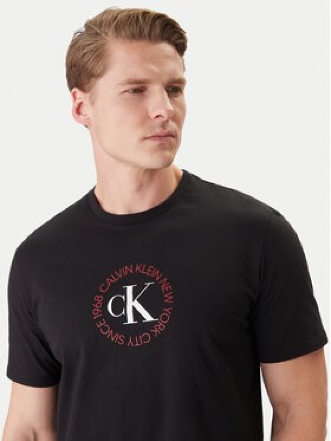 Calvin Klein Jeans T-Shirt Word Circle Graphic LV14RE816G Czarny Regular Fit