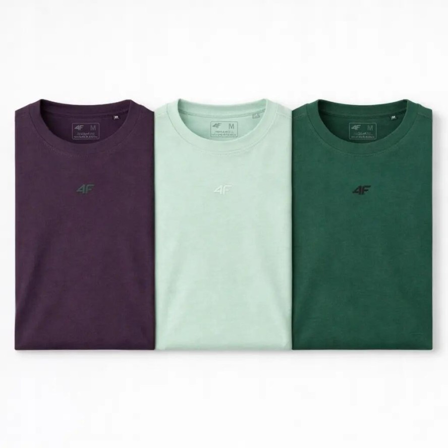T-SHIRT MĘSKI 4F KOSZULKA LIMITOWANA KOMPLET ZESTAW 3 SZTUKI M M3947 SS26