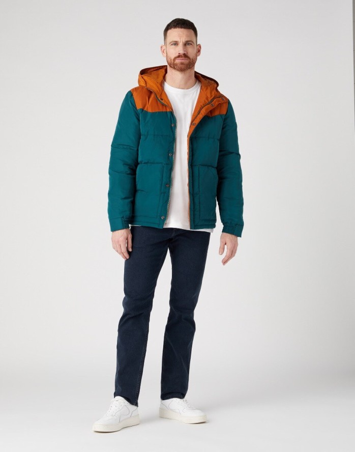 WRANGLER MĘSKA KURTKA ZIMOWA PUFFER JACKET DARK MATCHA 112341039 W40A016199