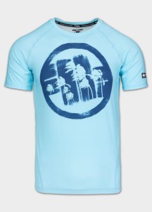 Męski Rashguard krótki PITBULL treningowa techniczna koszulka LOGO PALMS