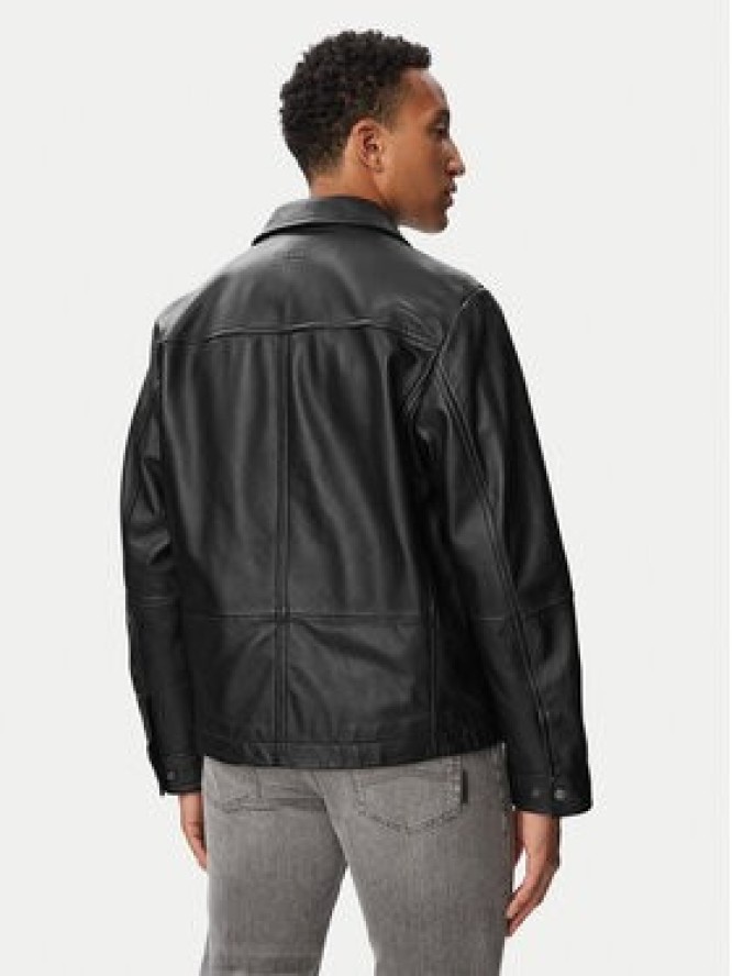 BOSS Kurtka skórzana Joban 50562532 Czarny Regular Fit