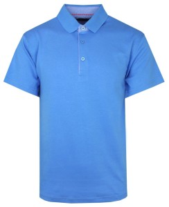 Koszulka POLO, Niebieska Casualowa, Krótki Rękaw, Jednokolorowa, T-shirt -BARTEX