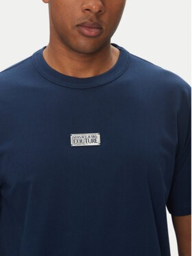 Versace Jeans Couture T-Shirt 78GAHT08 Granatowy Regular Fit