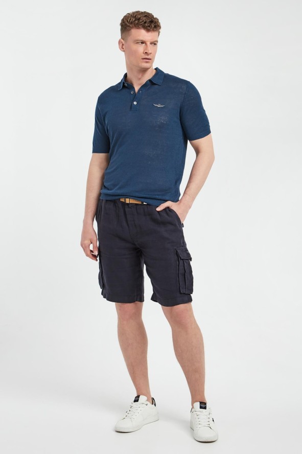 Polo męskie lniane AERONAUTICA MILITARE