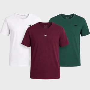 KOMPLET T-SHIRT MĘSKI 4F ZESTAW KOSZULEK 3PAK