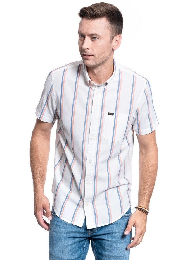 MĘSKA KOSZULA LEE BUTTON DOWN SS REGULAR FIT PAPRIKA L886DHNI 112123625