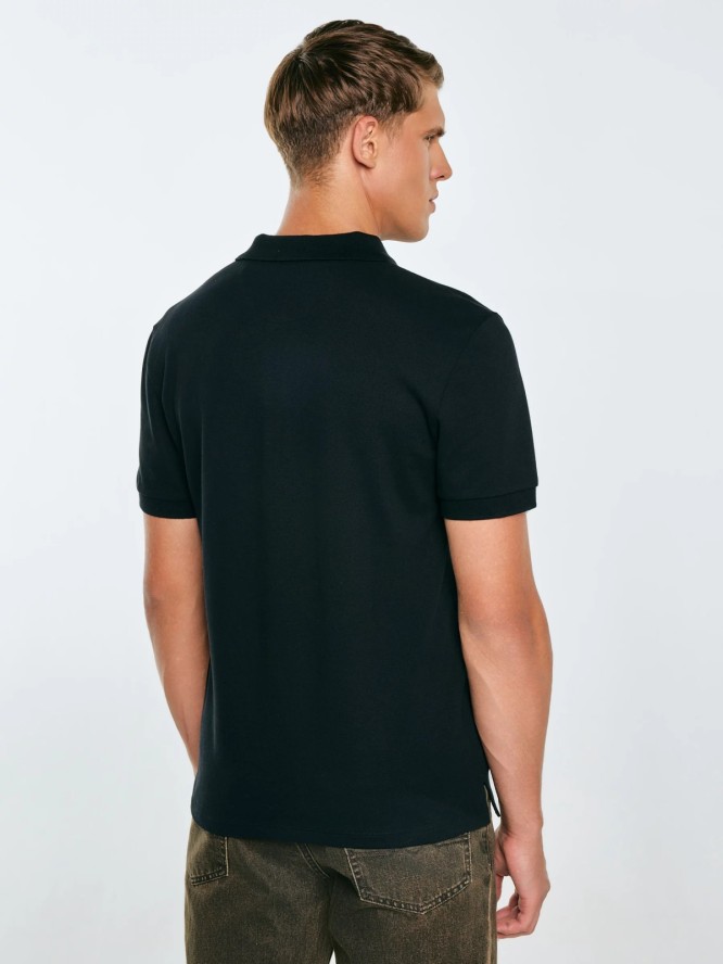 Koszulka męska polo czarna Livier 906