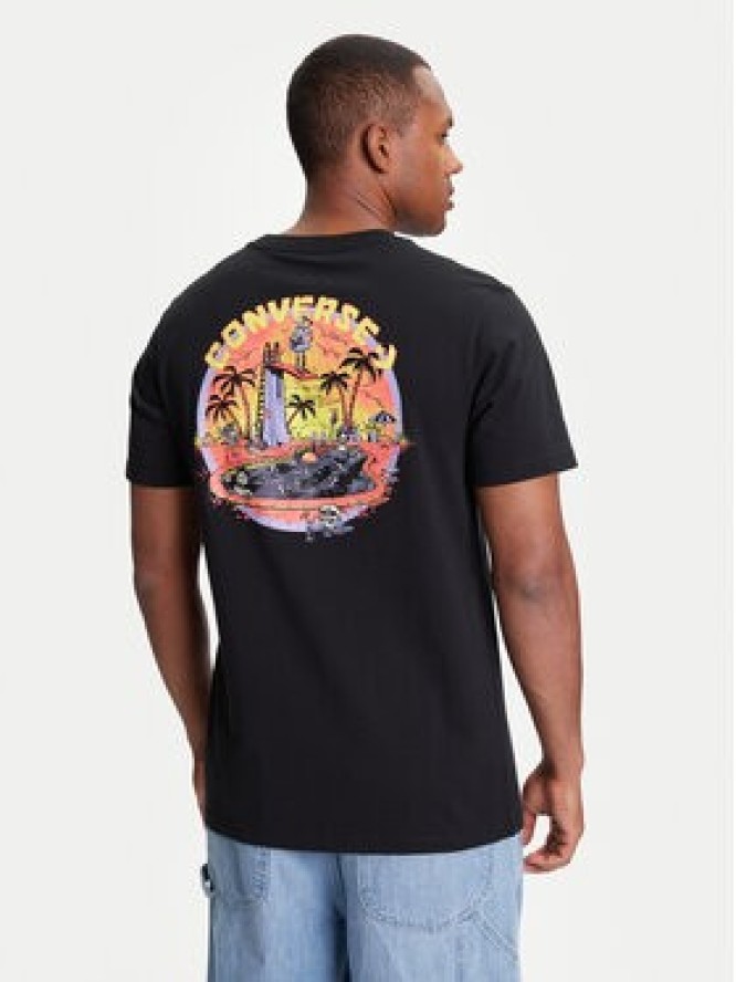 Converse T-Shirt Skeleton Party 10027726-A01 Czarny Regular Fit