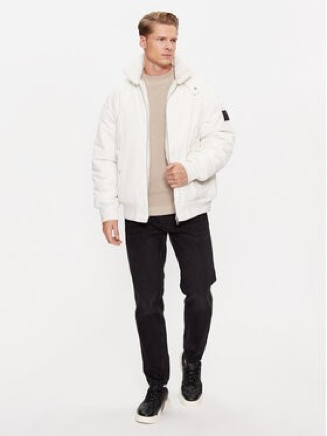 Calvin Klein Jeans Kurtka bomber J30J324123 Écru Oversize