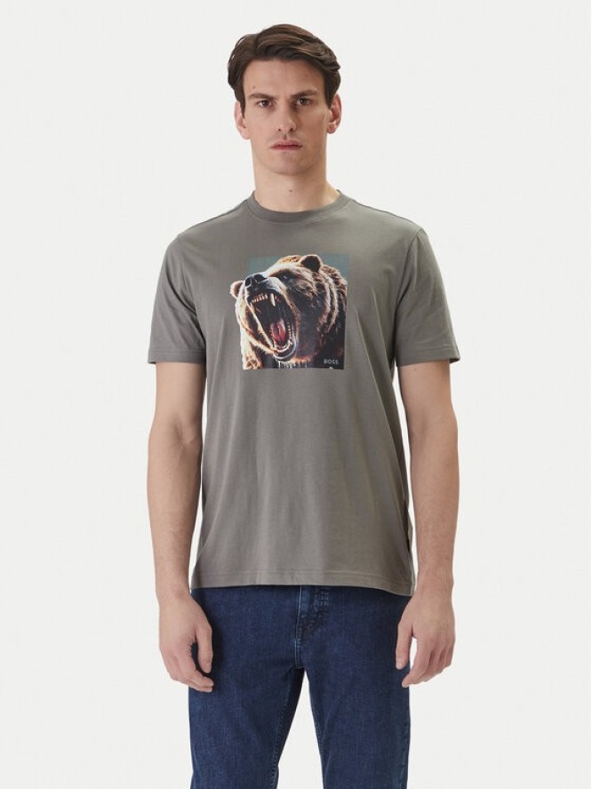 BOSS T-Shirt Dobermann 50558965 Szary Regular Fit