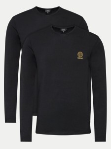 Versace Komplet longsleeve AU10197 Czarny Slim Fit