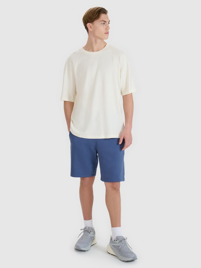 4F T-shirt oversize z modalem męski - biała XL