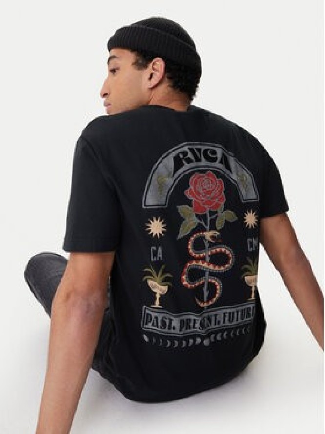 RVCA T-Shirt Roses Poster EVYZT00281 Czarny Regular Fit