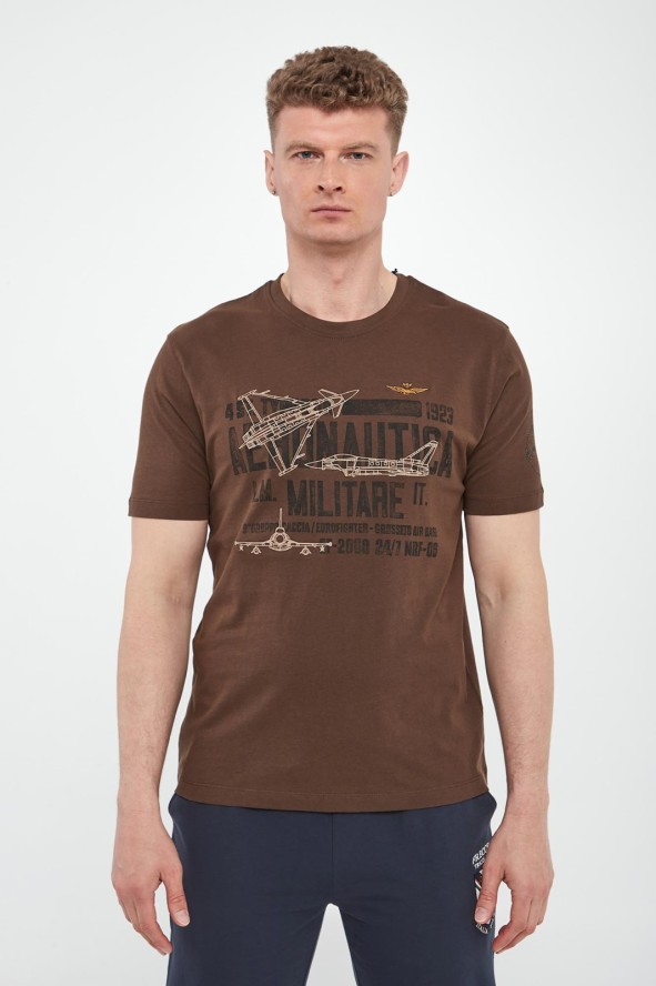 T-shirt męski z grafiką AERONAUTICA MILITARE