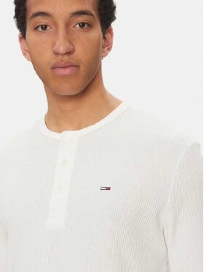 Tommy Jeans Longsleeve Henley DM0DM20379 Biały Regular Fit