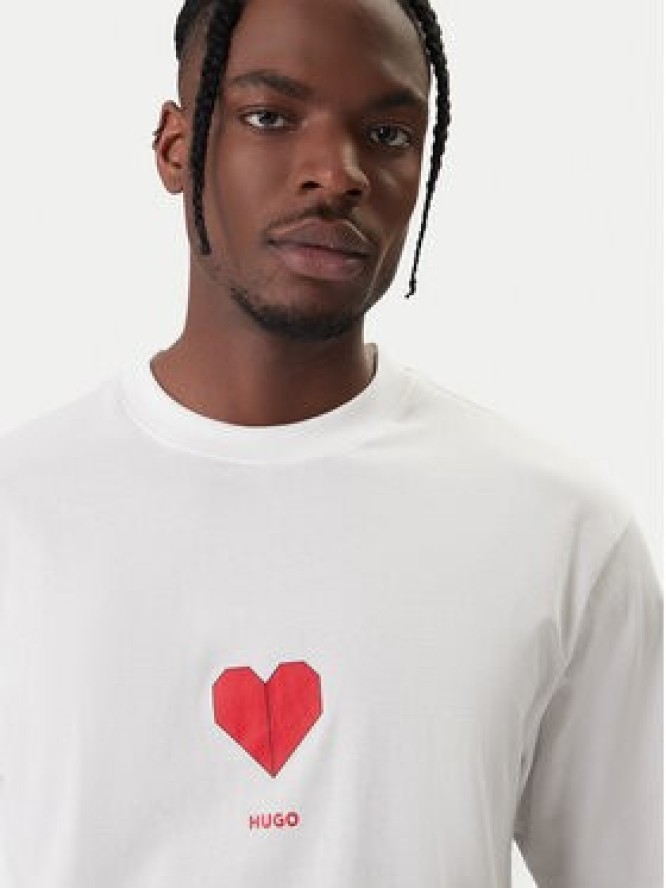 HUGO T-Shirt Dalentin 50553429 Biały Relaxed Fit