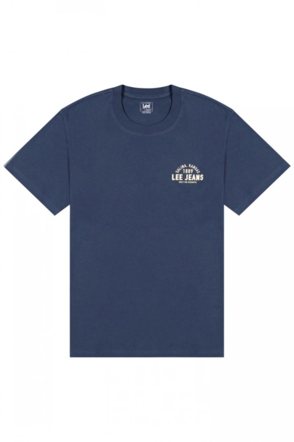 MĘSKA KOSZULKA LEE SMALL LOGO TEE RIVET NAVY 112376517