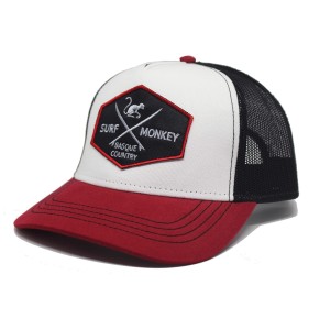 Czapka Trucker z 5 panelami / Rozmiar uniwersalny (Czerwony/Biały)