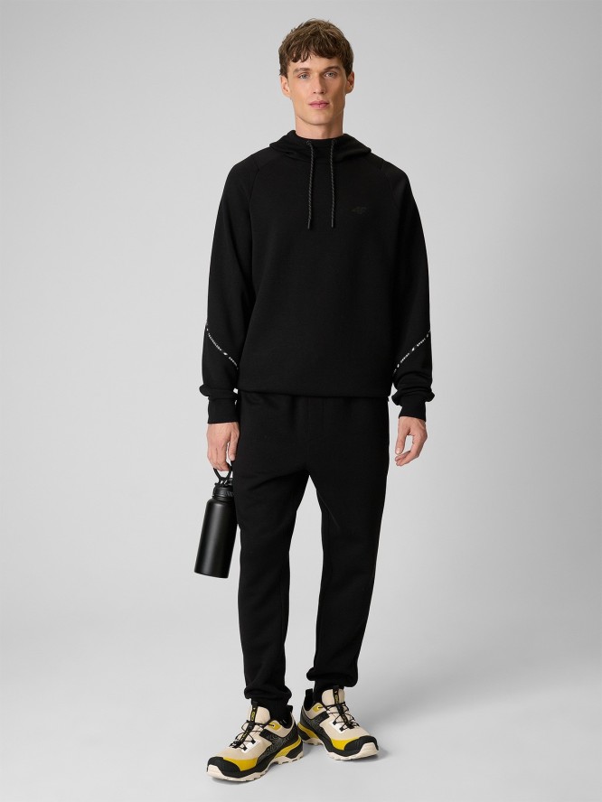 4F Bluza dresowa regular z kapturem męska - czarna M