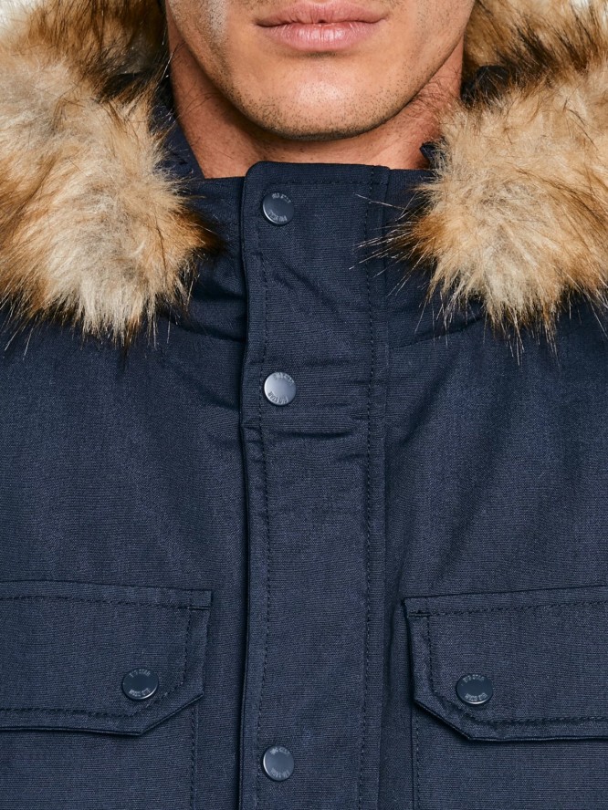 Kurtka męska parka z wypełnieniem granatowa Kingsley 403