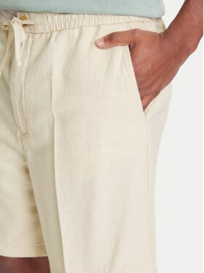 Mustang Szorty materiałowe Linen 1016459 Écru Loose Fit