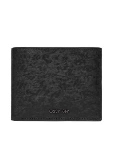 Calvin Klein Portfel Saffiano Billfold W Card + Coin LV04D1074G Czarny