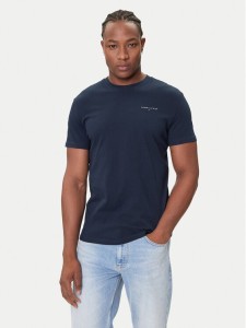 Tommy Jeans T-Shirt Linear Chest DM0DM21780 Granatowy Slim Fit