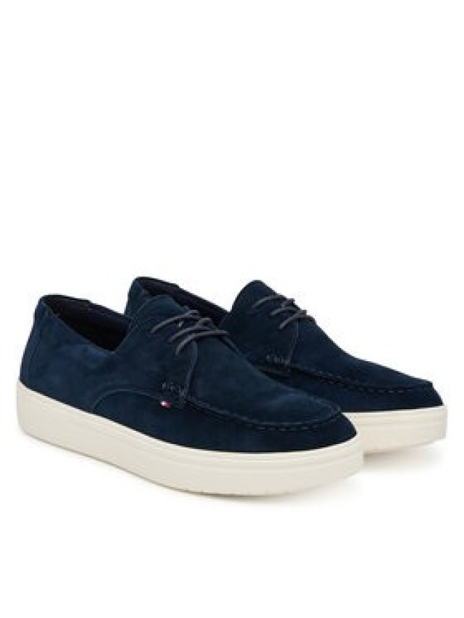 Tommy Hilfiger Półbuty Casual Suede Stitch Toe Hybrid FM0FM05707 Granatowy