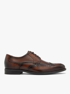 Ciemnobrązowe eleganckie brogsy męskie