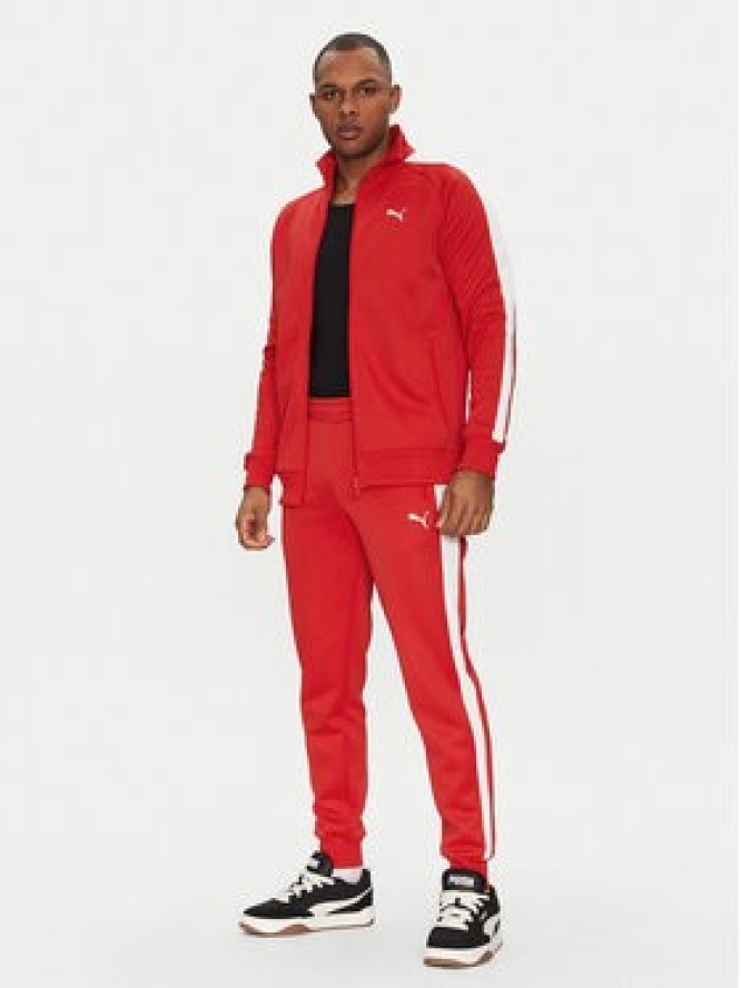 Puma Spodnie dresowe T7 Always On 629588 Czerwony Regular Fit