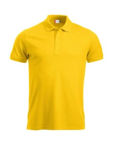 clique Polo Manhattan z prążkami jacquard i ściągaczami – lemon