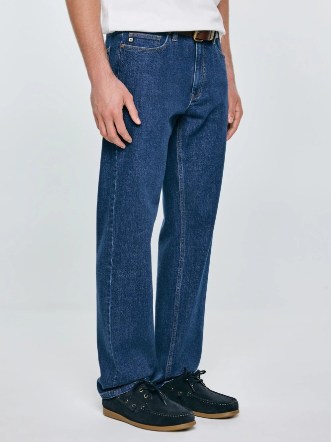 Jeansy męskie z prostą nogawką granatowe Colt 539