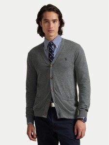 Polo Ralph Lauren Kardigan 710946144004 Szary Slim Fit