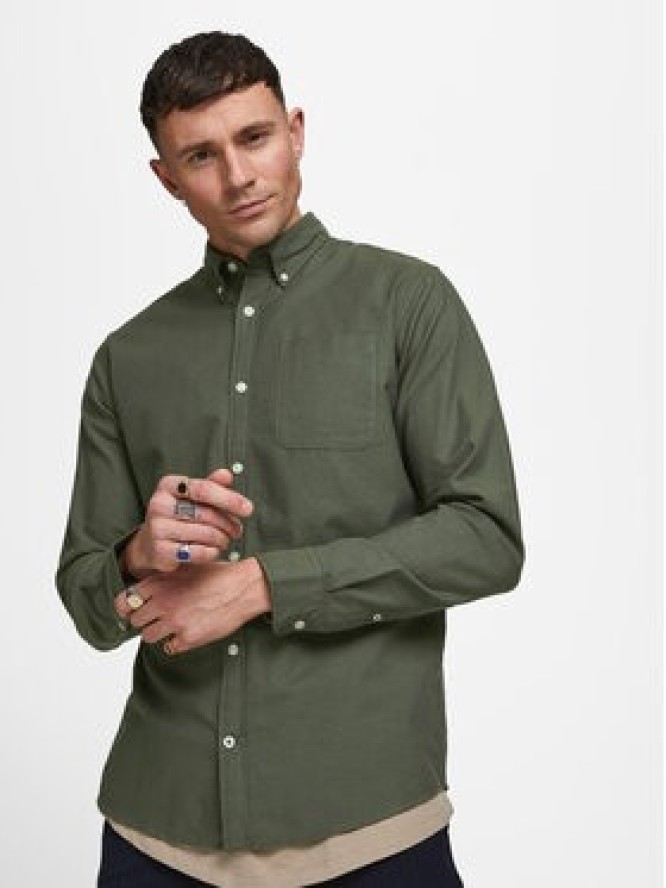 Jack & Jones Koszula 12182486 Zielony Slim Fit
