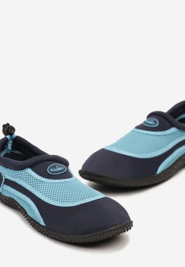 Granatowo-Niebieskie Buty Sportowe do Wody z Siateczki z Elastyczną Podeszwą Camagia