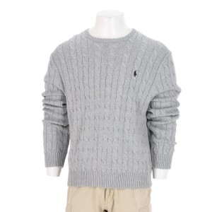 Second life - Polo Ralph Lauren Sweter Męski Kabel Szary - Jak nowy
