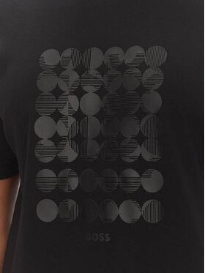 BOSS T-Shirt Tee Print Striped C 50537845 Czarny Relaxed Fit