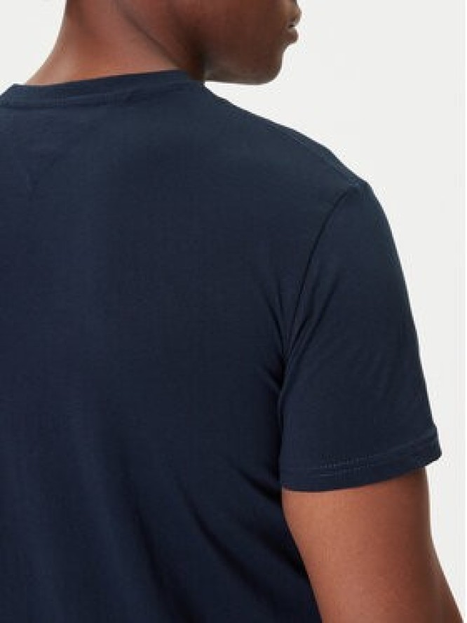 Tommy Jeans T-Shirt Linear Chest DM0DM21780 Granatowy Slim Fit