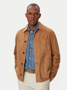 Tommy Hilfiger Kurtka skórzana MW0MW44296 Brązowy jasny Regular Fit