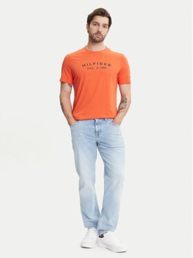 Tommy Hilfiger T-Shirt Fathers Day MW0MW39356 Pomarańczowy Regular Fit