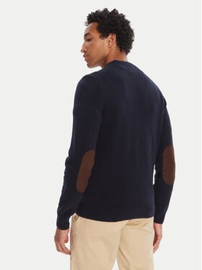 Barbour Sweter Patch Crew MKN0584NY91 Granatowy Regular Fit