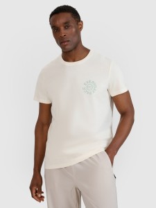 4F T-shirt regular z nadrukiem męski - biały XL