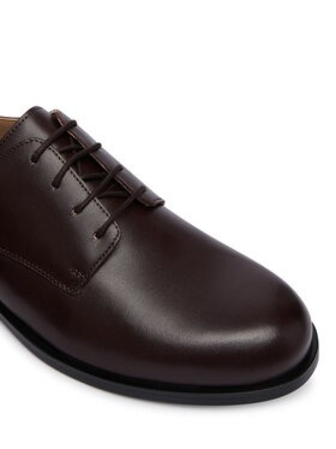 Calvin Klein Półbuty Ess Rubber Derby Lth HM0HM02056 Brązowy ciemny