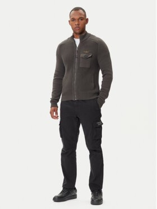 Aeronautica Militare Kardigan 252MA1565UL00409 Szary Regular Fit