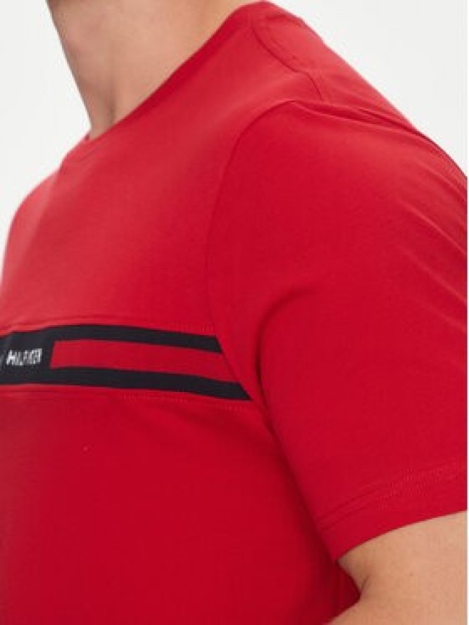 Tommy Hilfiger T-Shirt Chest Insert MW0MW36498 Czerwony Regular Fit