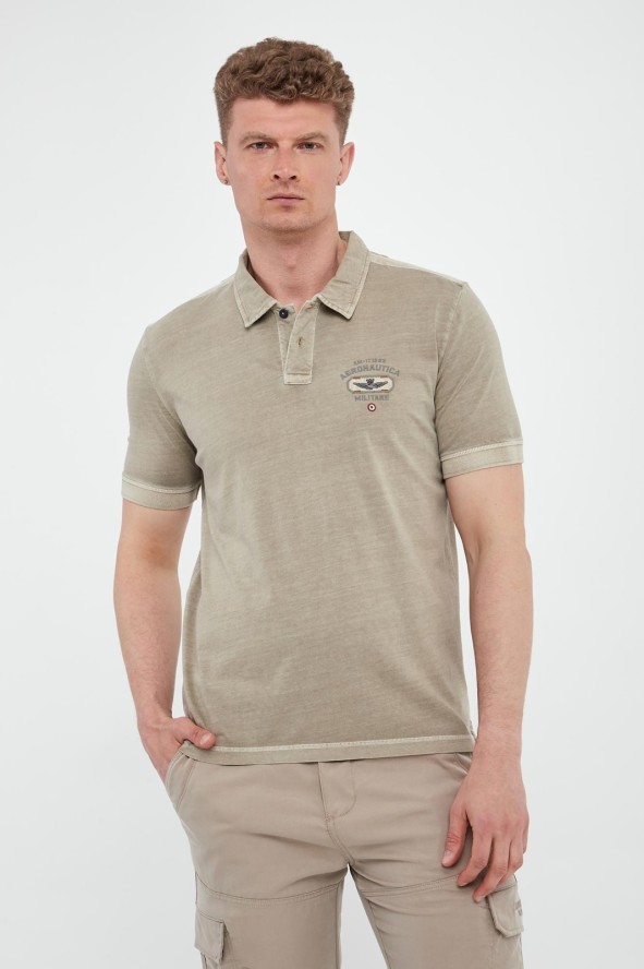 Polo męskie z naszywką AERONAUTICA MILITARE