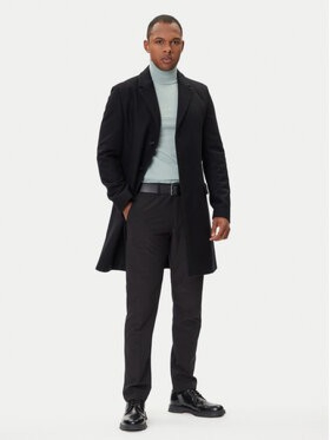 HUGO Płaszcz wełniany Migor2541 50546528 Czarny Slim Fit