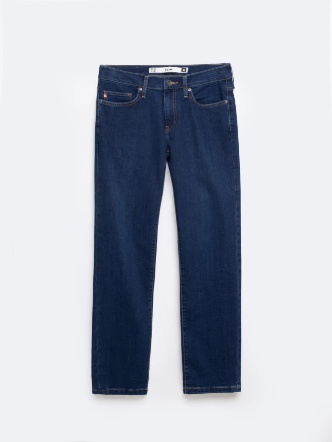 Jeansy męskie dopasowane granatowe Terry 499