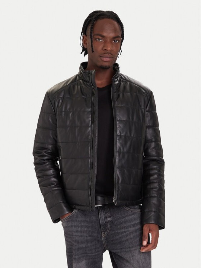 JOOP! Kurtka skórzana 262001980000867 Czarny Regular Fit